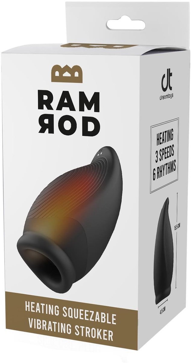 Goedkoopste Dream Toys - Ramrod verwarmde vibrerende masturbator - Zwart