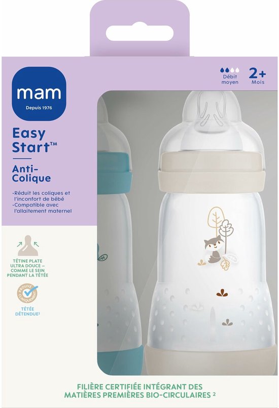 Set de inicio Mam Easy Start, botella de 130 ml y 260 ml, 1 boquilla X Set de inicio Mam Easy Start, botella de 130 ml y 260 ml, 1 boquilla X
