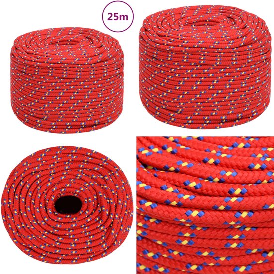 Boottouw, polypropyleen, 8 mm, 100 m, wit, zeer sterk touw voor boten