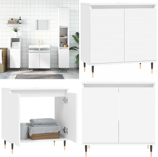 vidaXL Badkamerkast 58x33x60 cm bewerkt hout artisanaal eikenkleurig, badkamer wastafelkast, badkamer wastafel kast, wastafel kast, wastafelkast