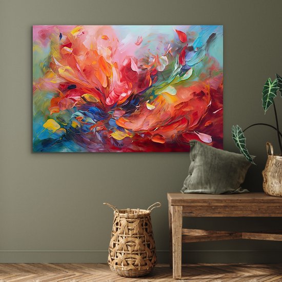 Tableau aluminium 90x60 cm - Décoration murale métal - Peinture à l'huile - Art - Abstrait - Coloré - Décoration murale métal salon - Décoration industrielle - Photo sur dibond - Accessoires industriels chambre