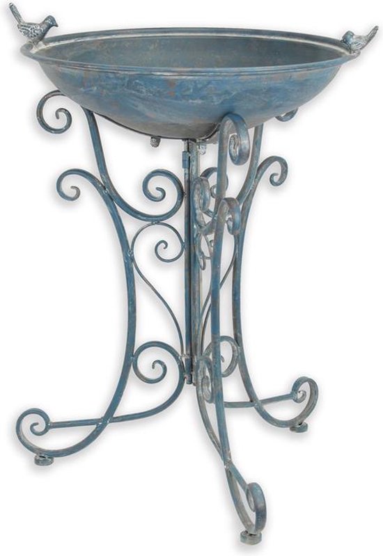 Bain d'oiseaux en fonte Blauw - Classique, lot de 2 - 18 cm de hauteur