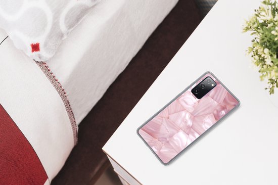 Telefoonhoesje Geschikt voor Samsung Galaxy S20 FE hoesje - Natuursteen - Parelmoer - Luxe - Siliconen Telefoonhoesje Telefoonhoesje