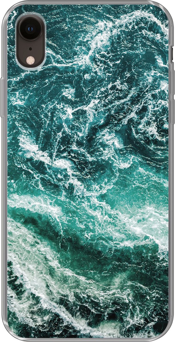 Telefoonhoesje Geschikt voor iPhone XR hoesje - Marmer print - Patroon - Natuurstenen - Siliconen Telefoonhoesje Telefoonhoesje