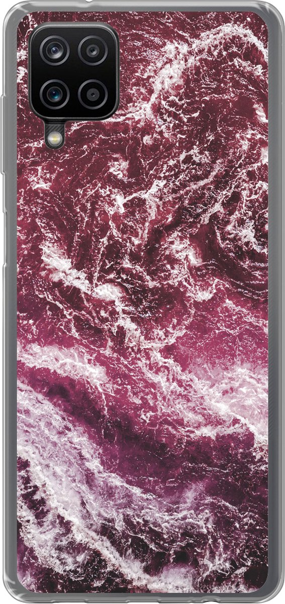 Telefoonhoesje Geschikt voor Samsung Galaxy A12 hoesje - Marmer print - Natuursteen - Mineralen - Siliconen Telefoonhoesje Telefoonhoesje