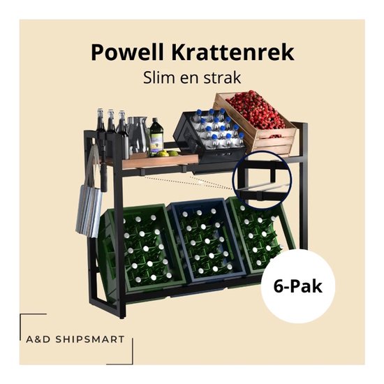 KARAT Kenji Krattenrek Voor 6 Kratten Van Staal, Stabiel En Robuust Waterkistenrek Bierkrattenrek Krattenstandaard Drankkast Drankrek In Hoogte Verstelbaar 104 X 32 82 Cm B D H 654757858