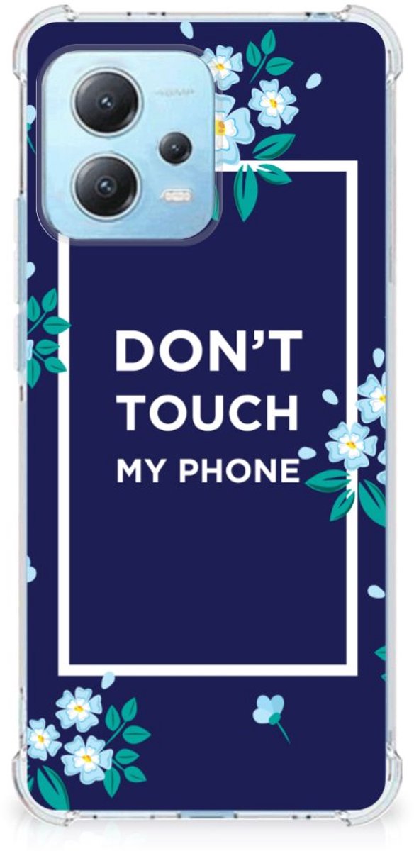 Xiaomi Redmi Note 12 5G Anti Shock Case Flowers Blue DTMP