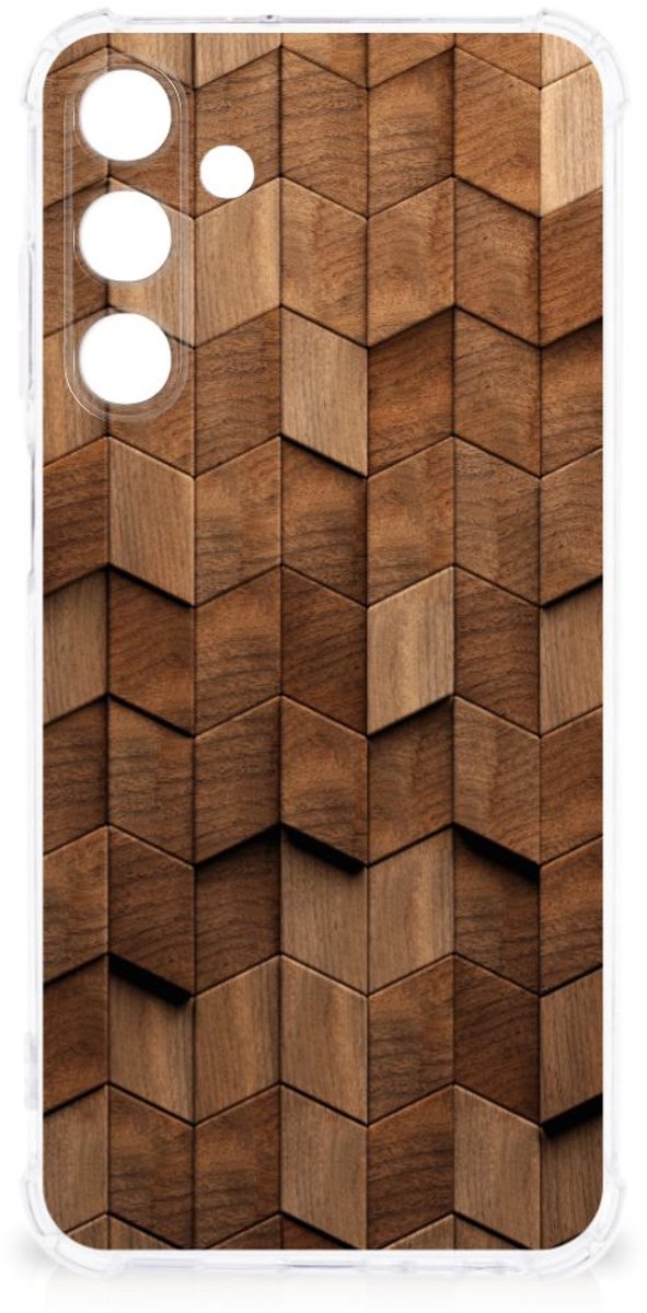 Stevig Telefoonhoesje voor Samsung Galaxy A25 Wooden Cubes