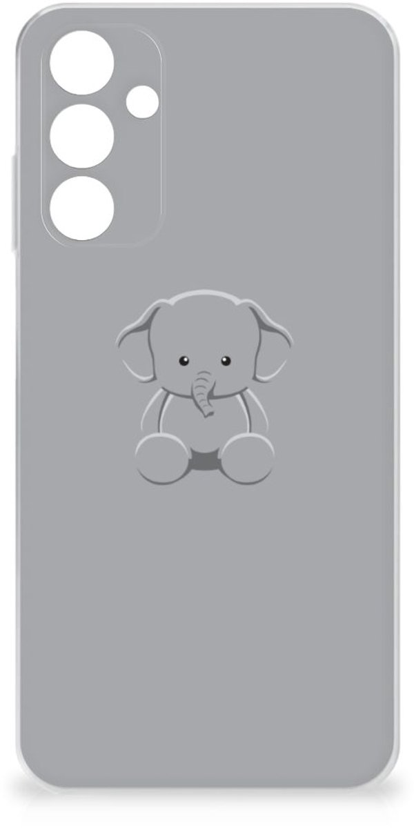 Samsung Galaxy A15 Telefoonhoesje met Naam Grijs Baby Olifant
