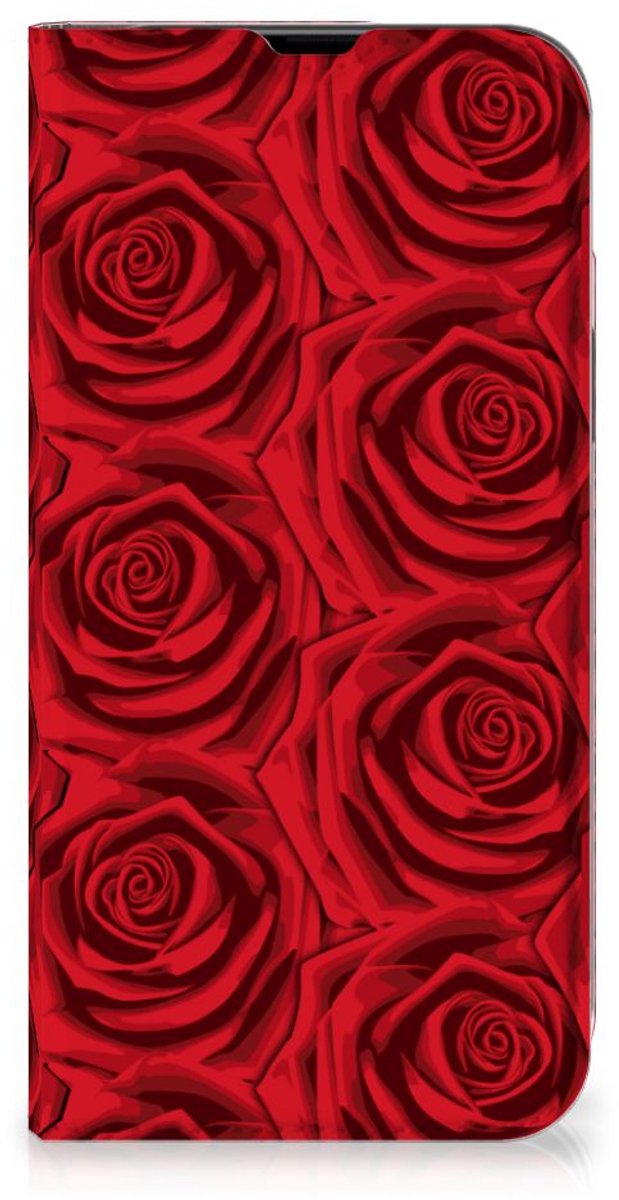 Standcase Hoesje voor iPhone 13 Pro Max Smart Cover Red Roses
