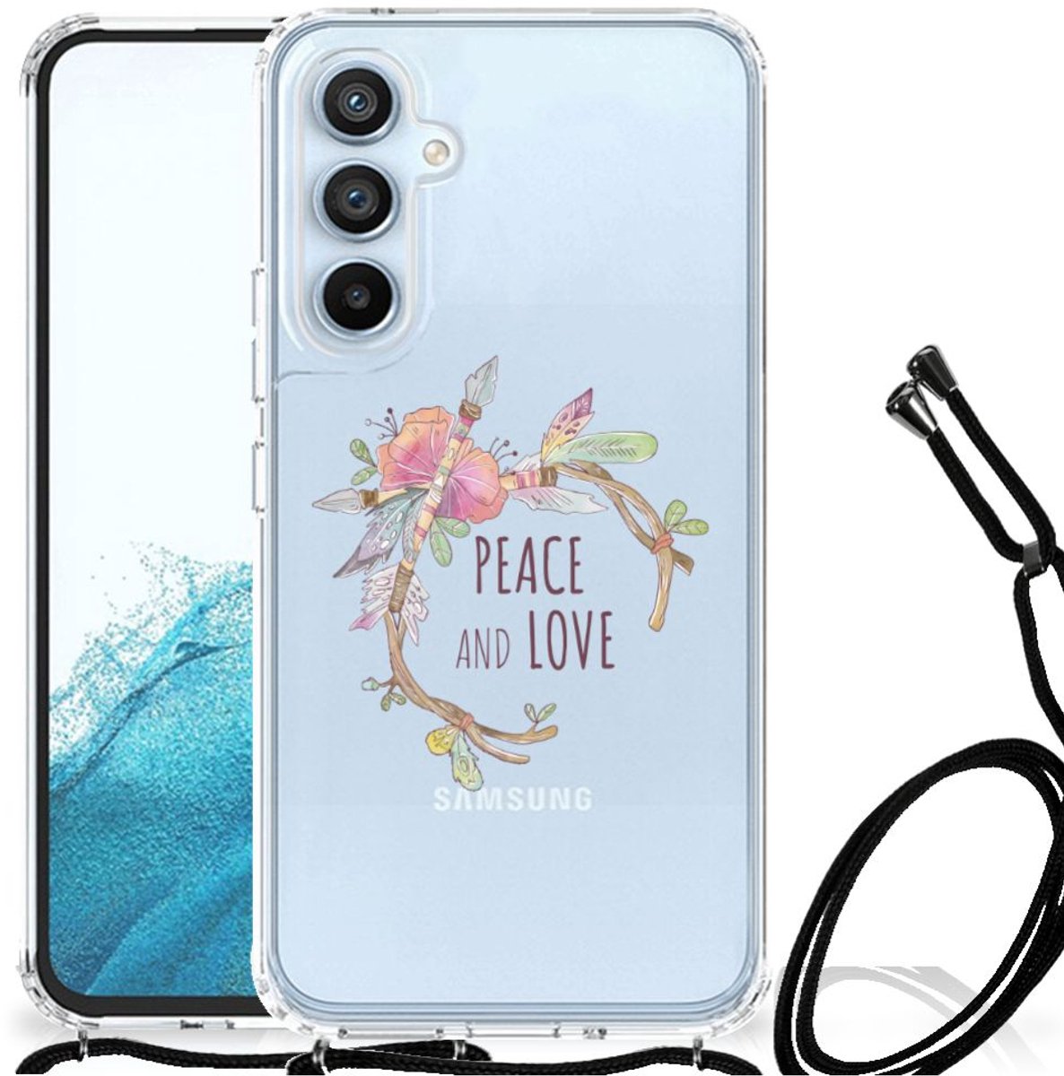 Samsung Galaxy A54 5G Stevig Bumper Hoesje Boho Text