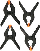 Bellatio design Zeilklemmen - 4x stuks - 10 x 4 cm - lijmklemmen - marktklemmen - veerklem