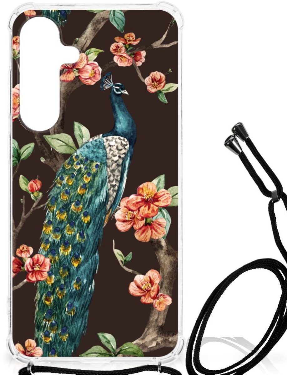 Samsung Galaxy S24 Plus Case Anti-shock Pauw met Bloemen