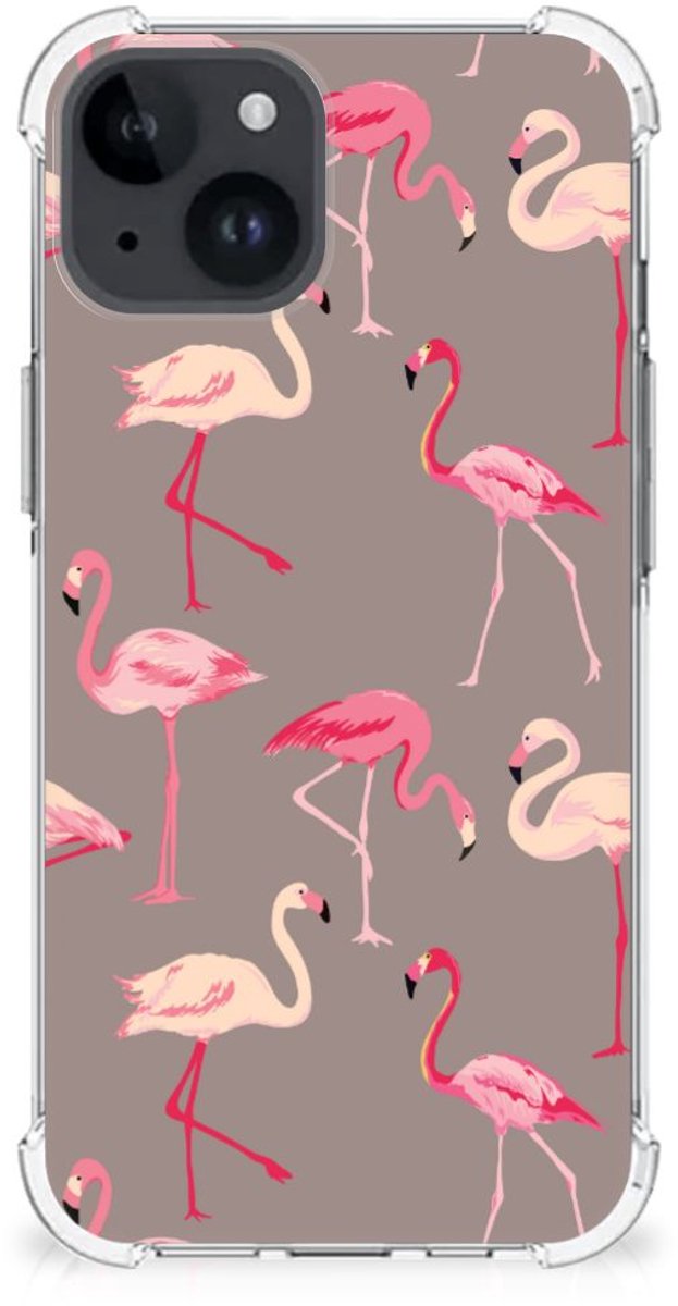 Back Cover voor iPhone 15 Case Anti-shock Flamingo
