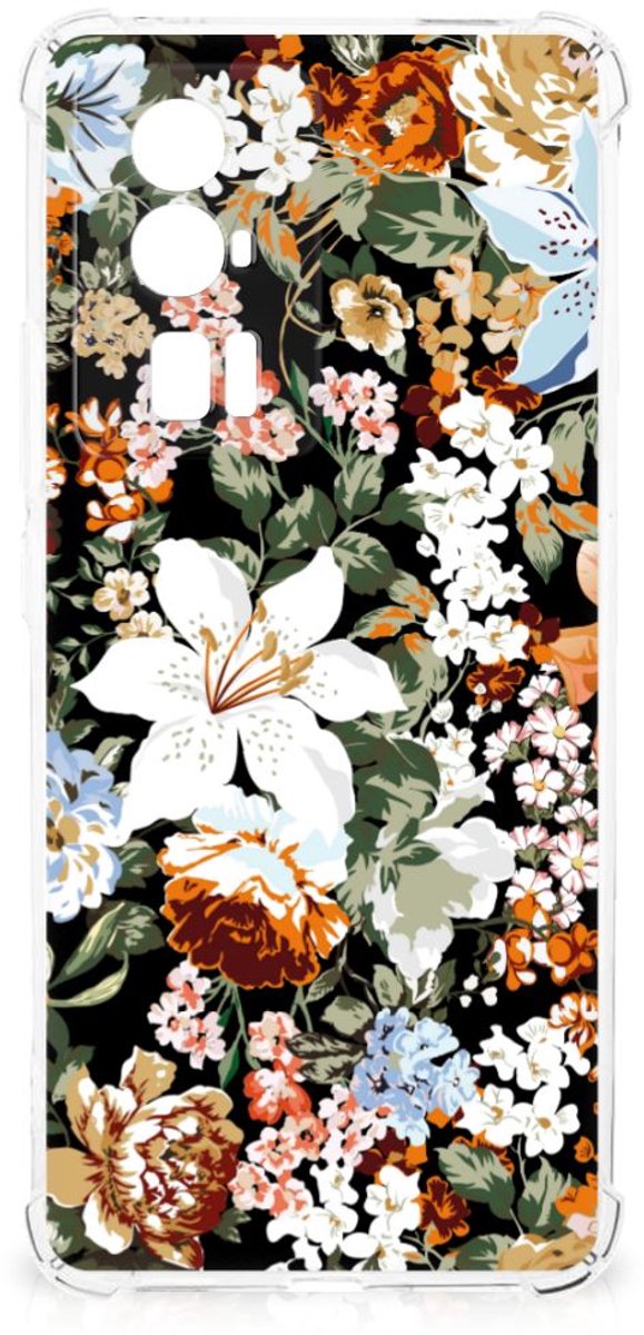 Case voor Xiaomi Poco F5 Pro Dark Flowers