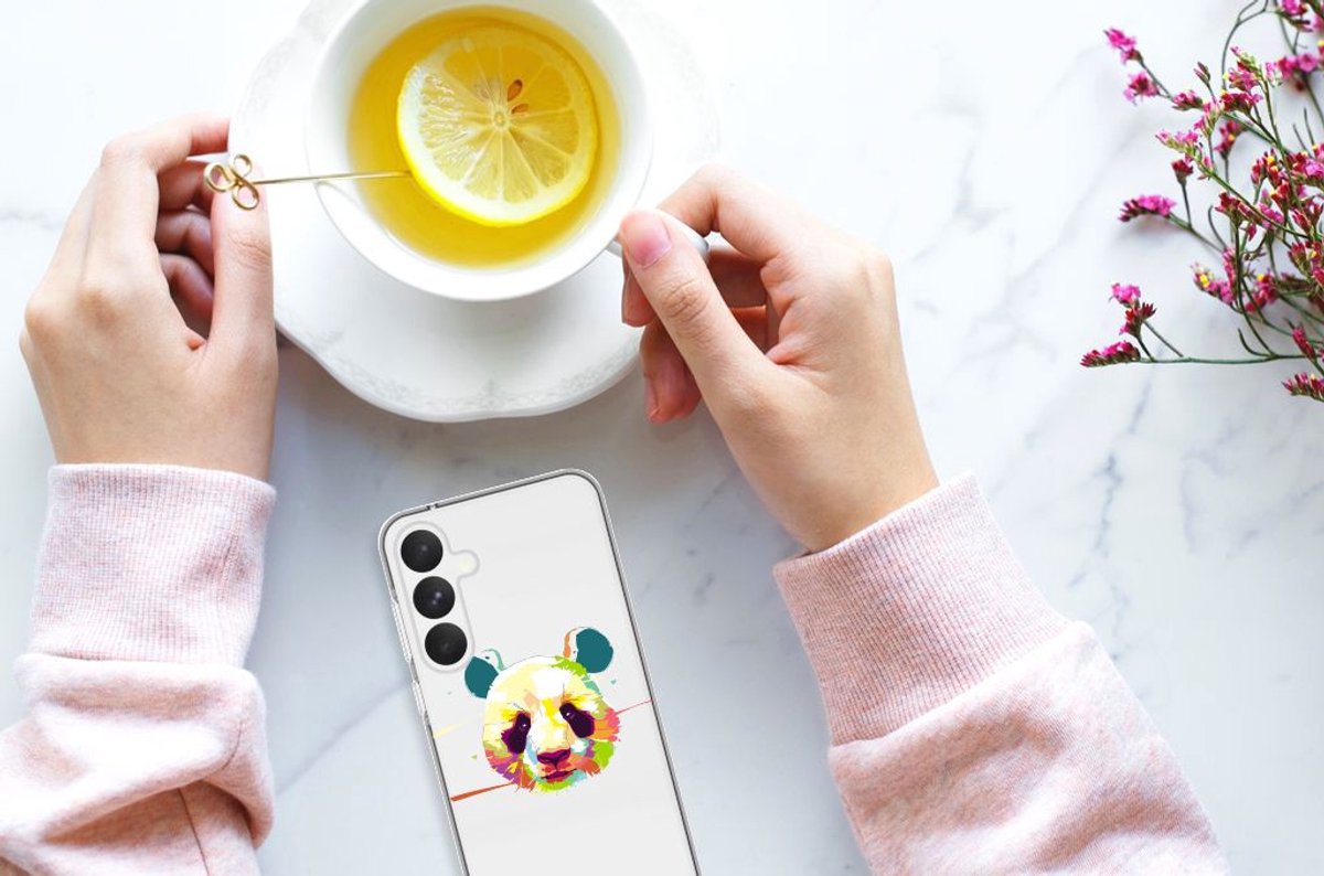 Samsung Galaxy A55 Telefoonhoesje met Naam Panda Color