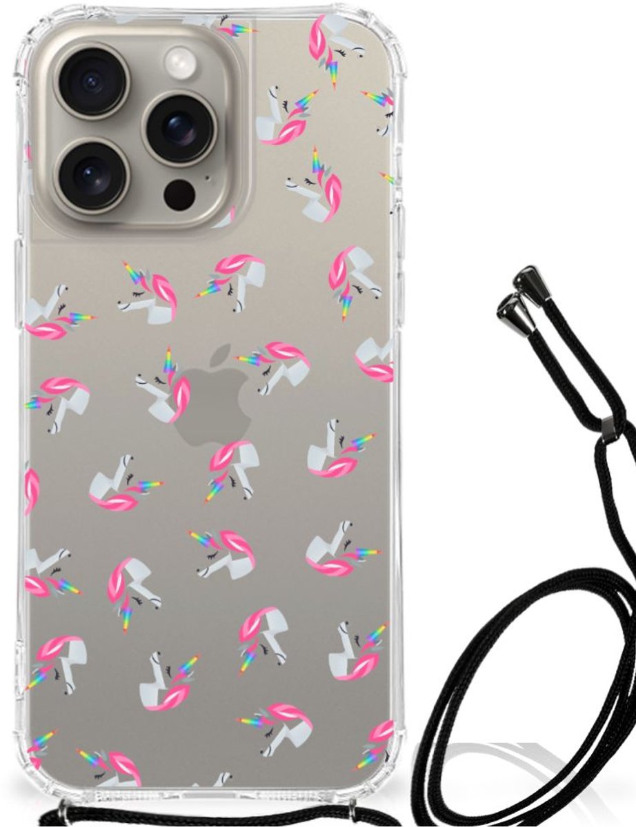 Doorzichtige Silicone Hoesje voor iPhone 15 Pro Max Unicorns