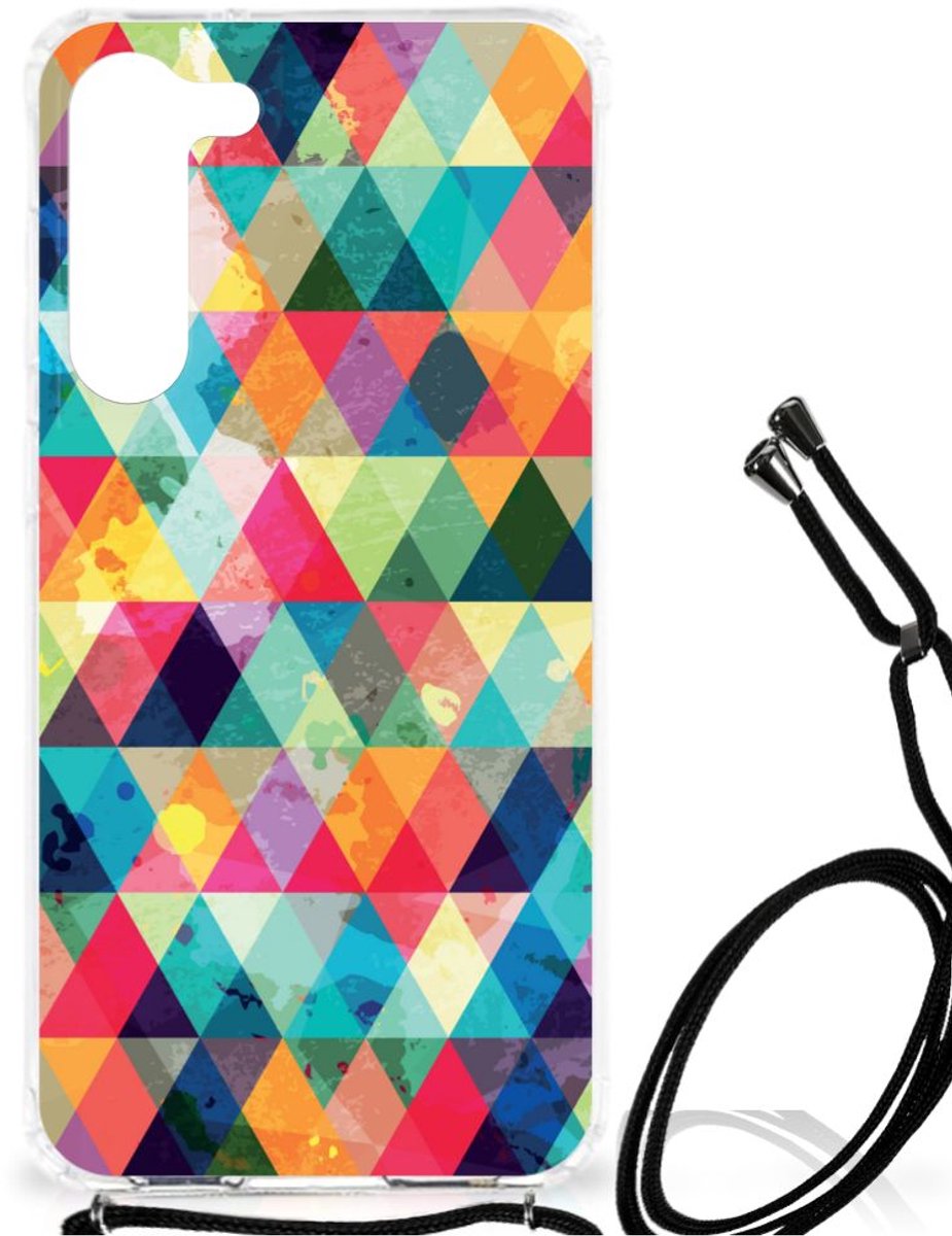 Samsung Galaxy S23 Plus Doorzichtige Silicone Hoesje Geruit