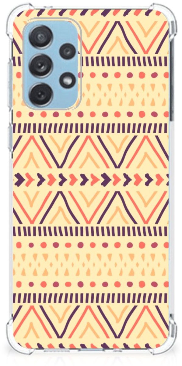Samsung Galaxy A73 Doorzichtige Silicone Hoesje Aztec Yellow