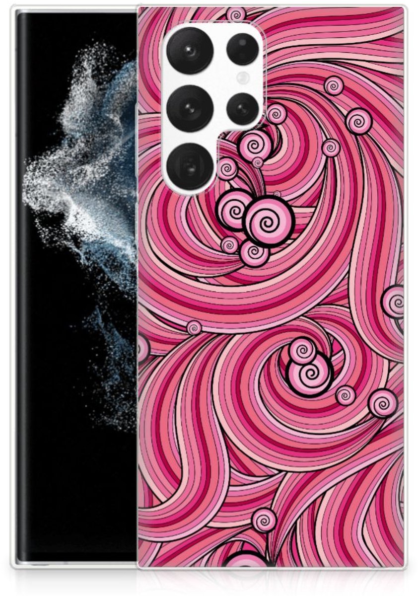 Samsung Galaxy S22 Ultra Hoesje maken Swirl Pink
