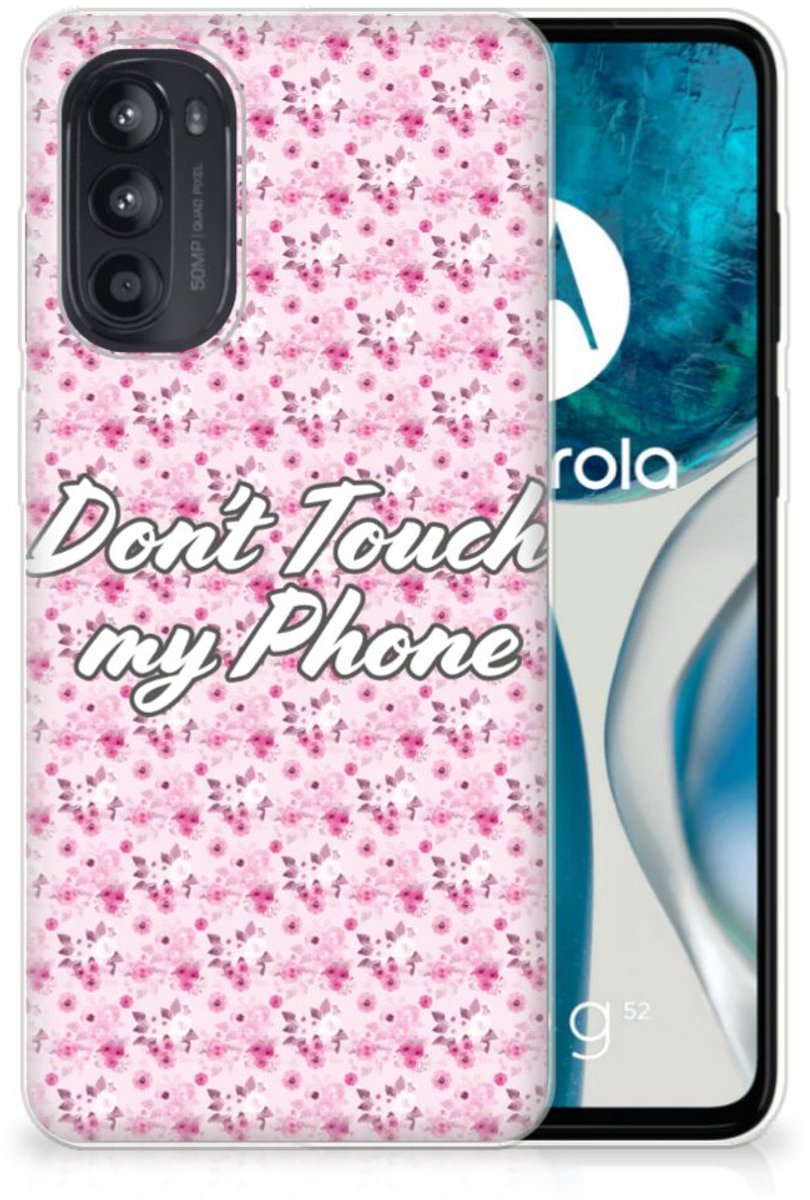 Motorola Moto G52/G82 Silicone-hoesje Flowers Pink DTMP