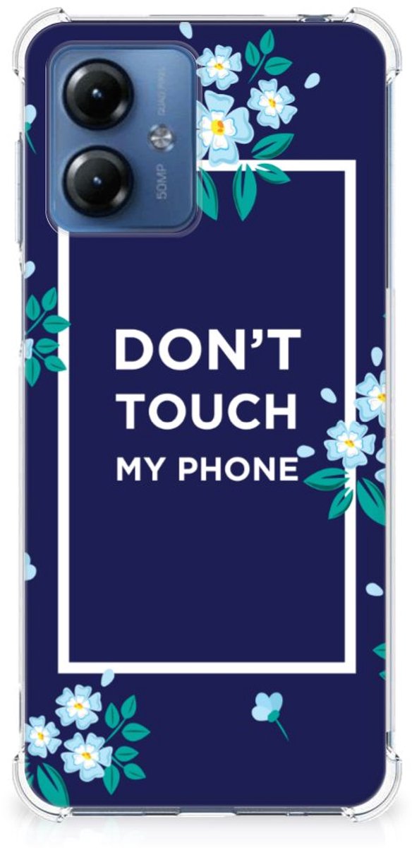 Motorola Moto G14 Anti Shock Case Flowers Blue DTMP