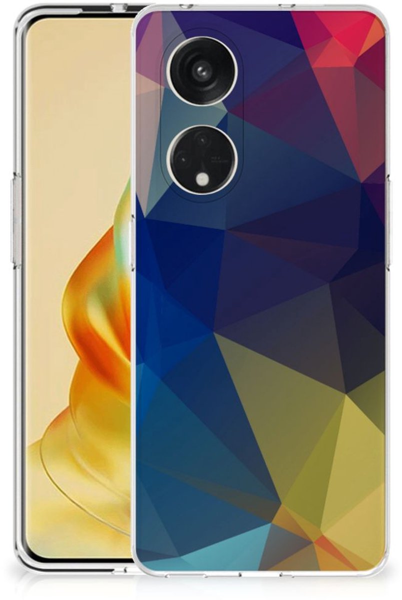 OPPO Reno8 T 5G TPU Hoesje Polygon Dark