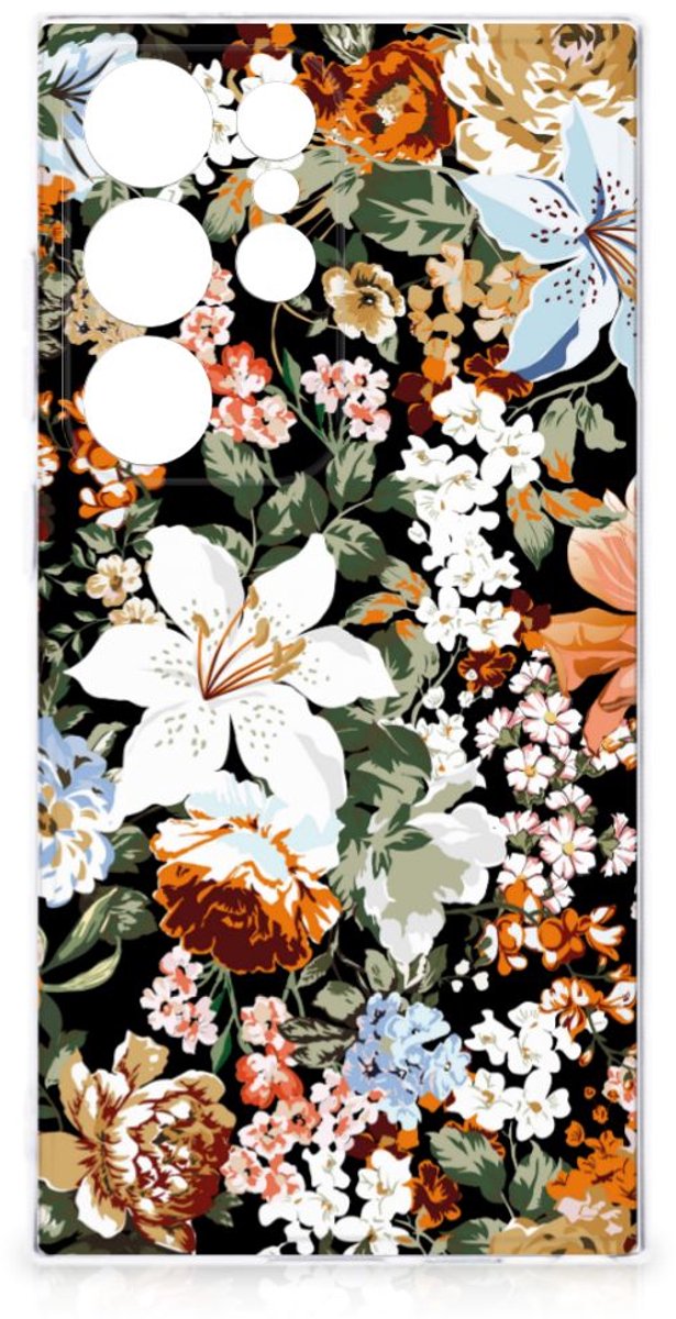 TPU Case voor Samsung Galaxy S24 Ultra Dark Flowers