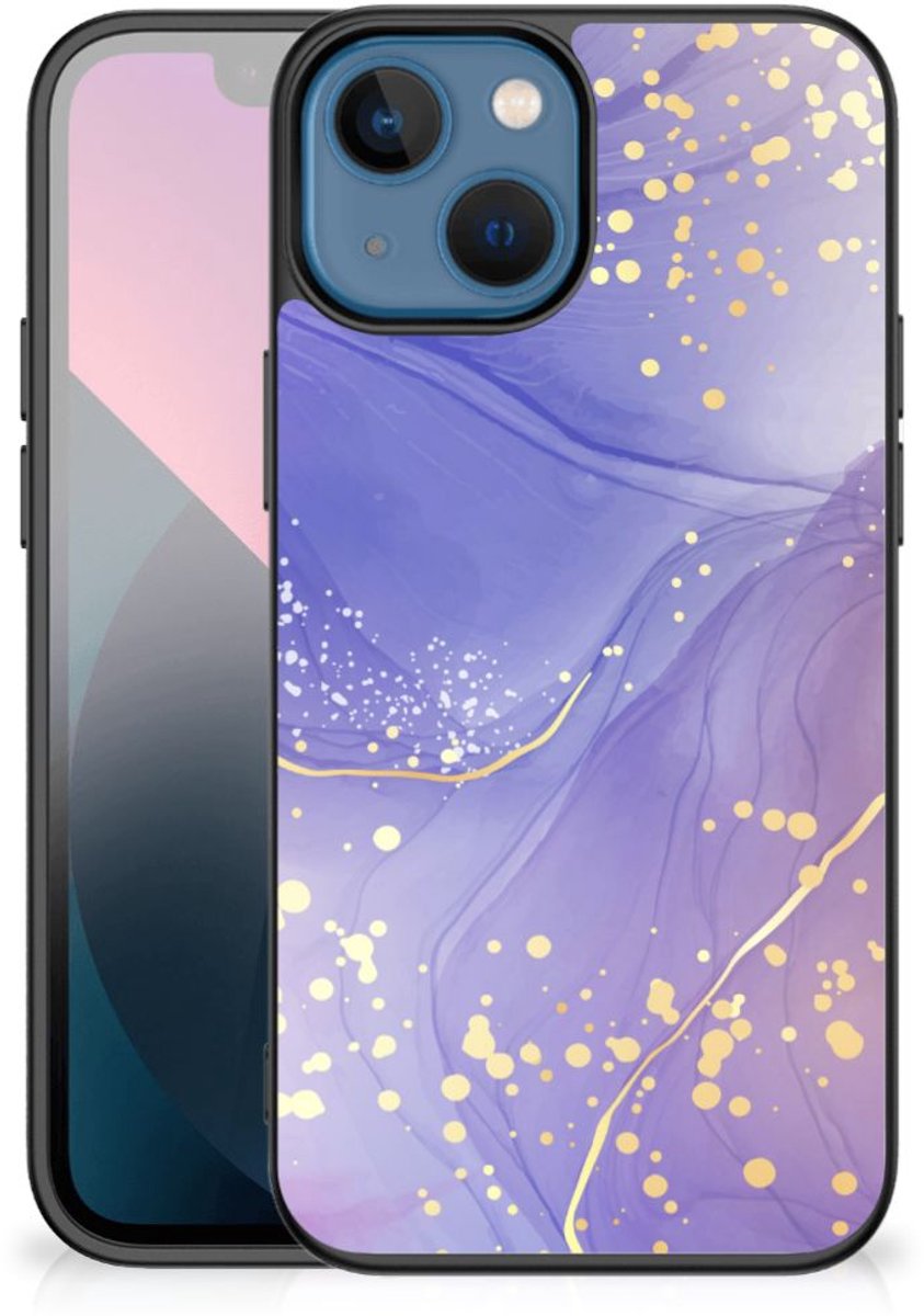 Kleurrijke Telefoonhoesje voor Apple iPhone 13 mini Watercolor Paars
