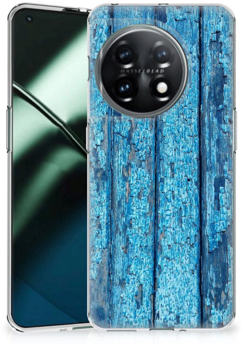 TPU Hoesje voor OnePlus 11 Bumper Hoesje Wood Blue
