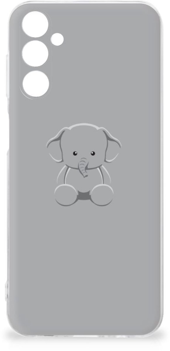 Samsung Galaxy M14 Telefoonhoesje met Naam Grijs Baby Olifant