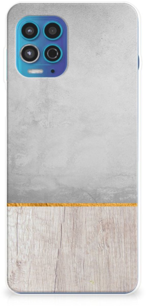 Motorola Moto G100 Bumper Hoesje Wood Concrete