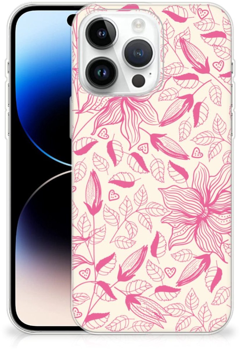 iPhone 14 Pro Max TPU Case Pink Flowers