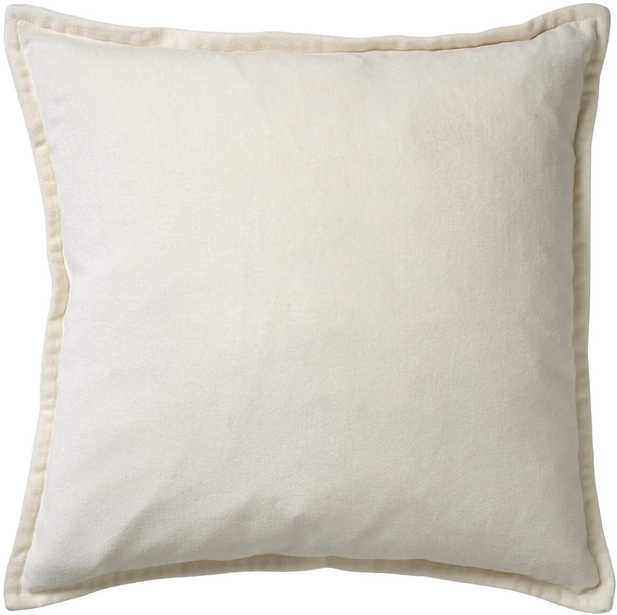 Dutch Decor CAITH - Kussenhoes 50x50 cm - 100% katoen velvet - Snow White - wit - met rits - zonder binnenkussen Gebroken wit
