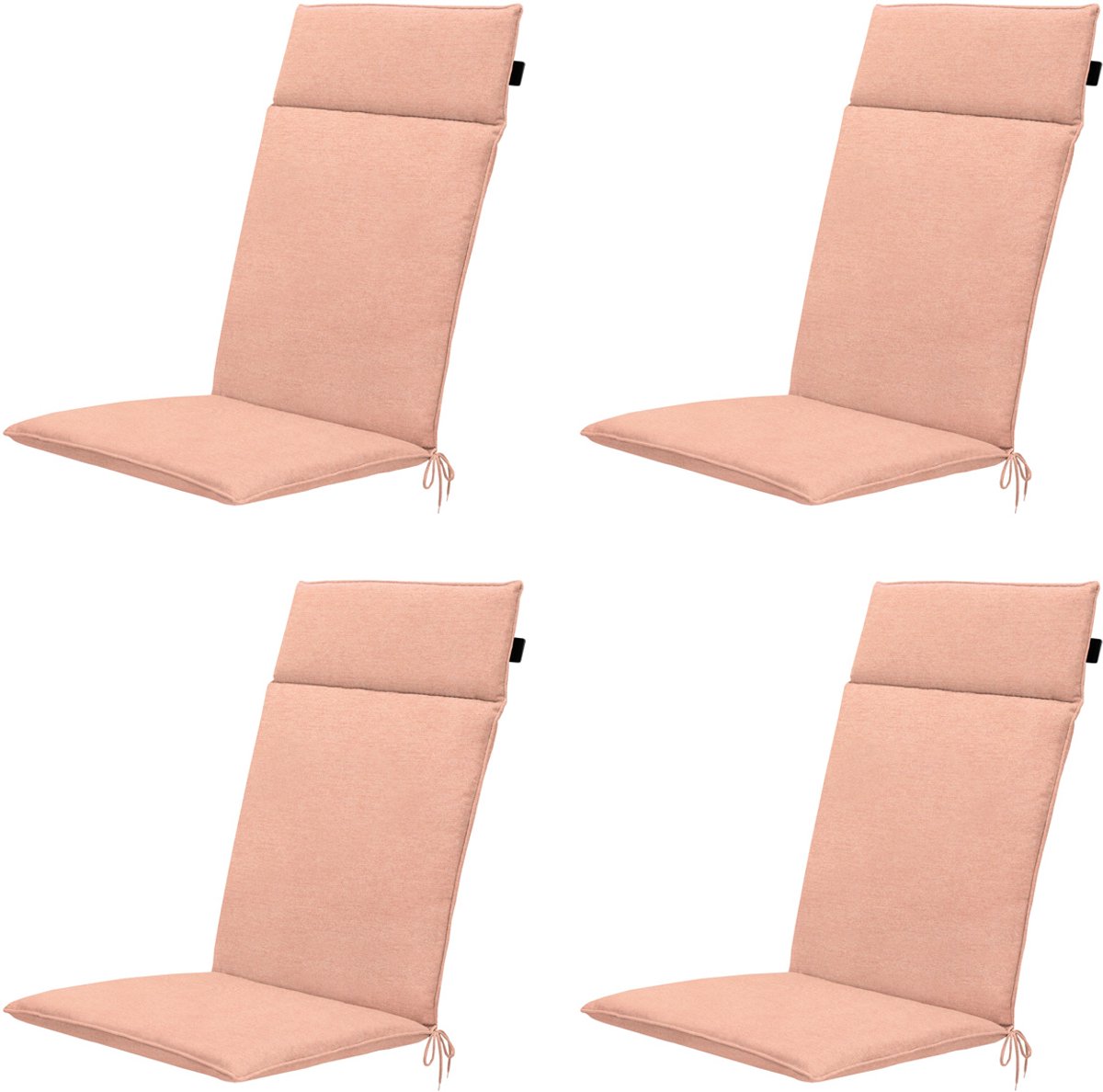 Madison - Tuinstoelkussen Hoge Rug Napels salmone - Ca. 120x50 cm - Set van 4
