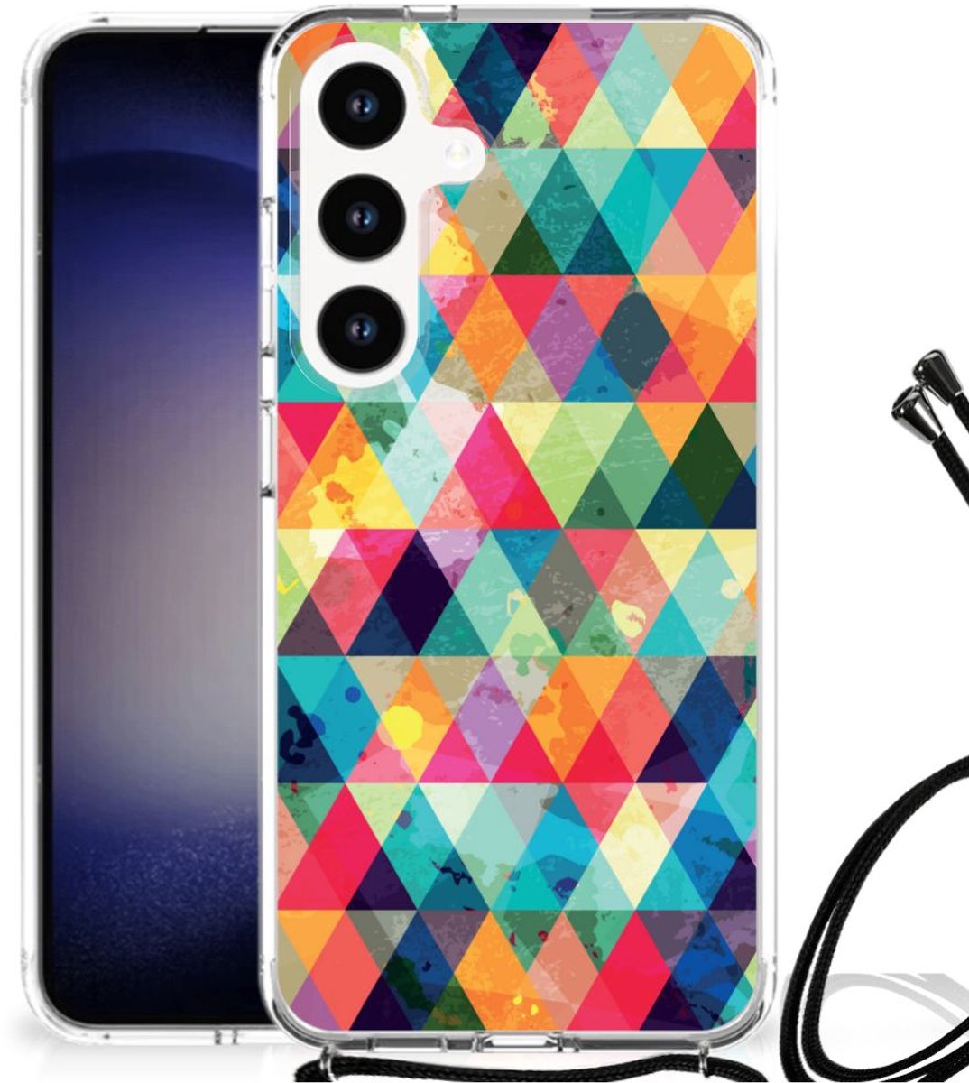 Samsung Galaxy S24 Doorzichtige Silicone Hoesje Geruit