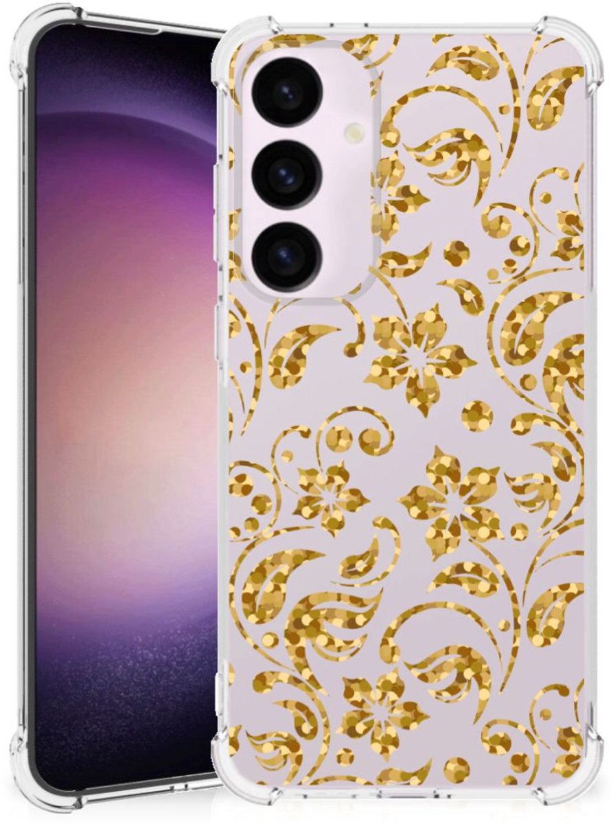 Samsung Galaxy S24 Plus Case Gouden Bloemen