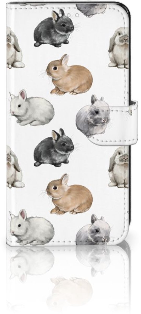 Telefoonhoesje met Pasjes voor Samsung Galaxy S21 FE Konijntjes