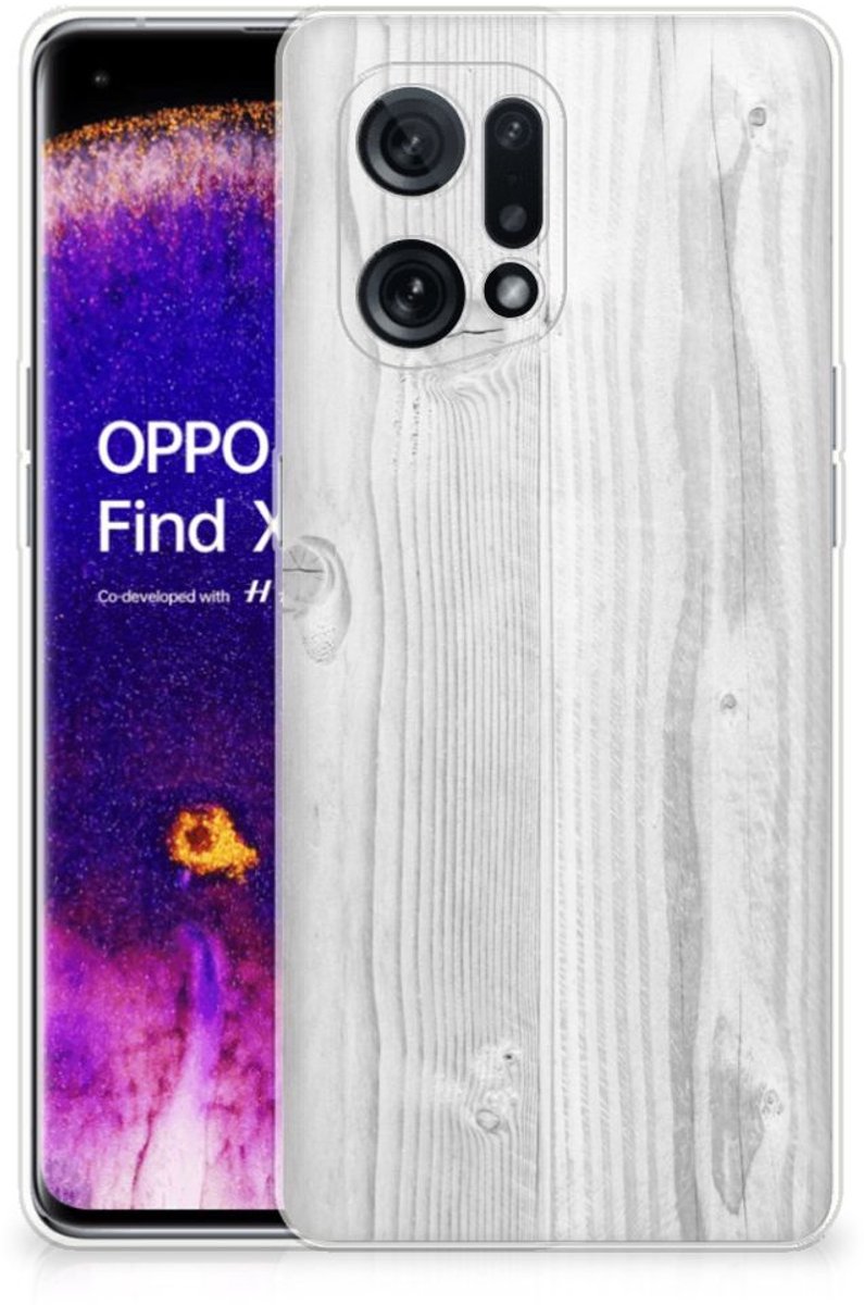 OPPO Find X5 Bumper Hoesje White Wood