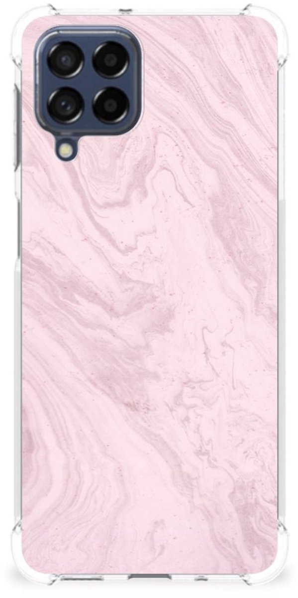 Samsung Galaxy M53 Anti-Shock Hoesje Marble Pink - Origineel Cadeau Vriendin