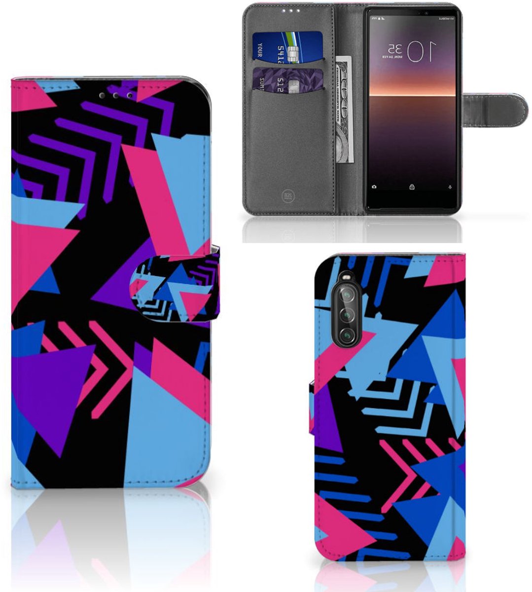 Étui Portefeuille Sony Xperia 10 III en Cuir PU [Magnétique], avec