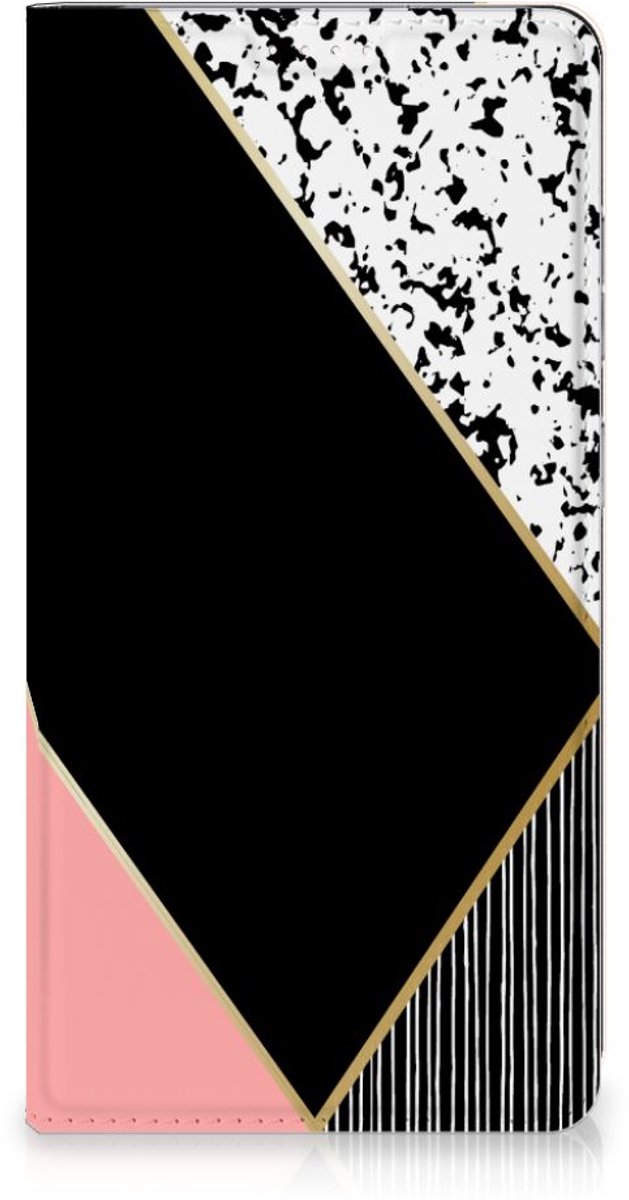 Samsung Galaxy S23 Plus Stand Case Zwart Roze Vormen