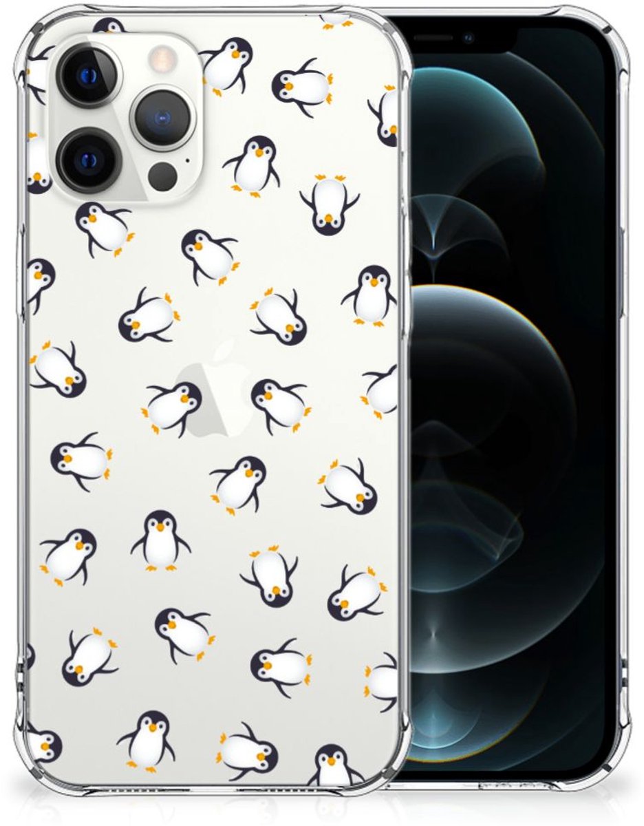 Doorzichtige Silicone Hoesje voor iPhone 12 Pro Max Pinguïn
