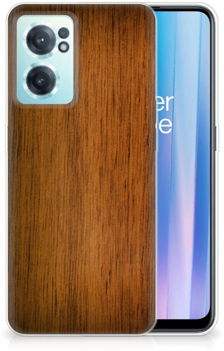 OnePlus Nord CE 2 5G Bumper Hoesje Donker Hout