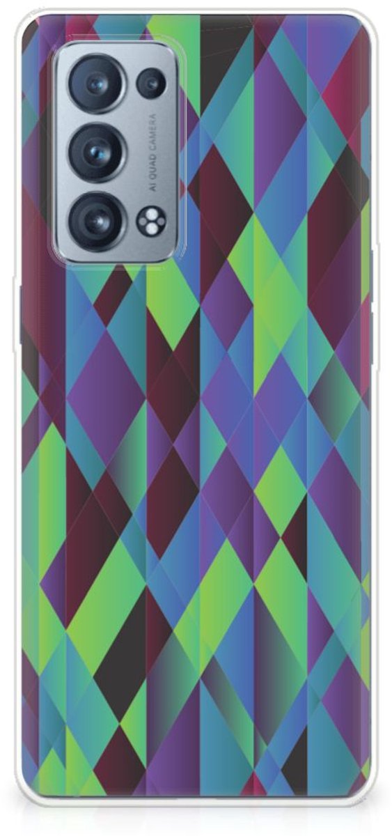 OPPO Reno 6 Pro Plus 5G TPU Hoesje Abstract Green Blue