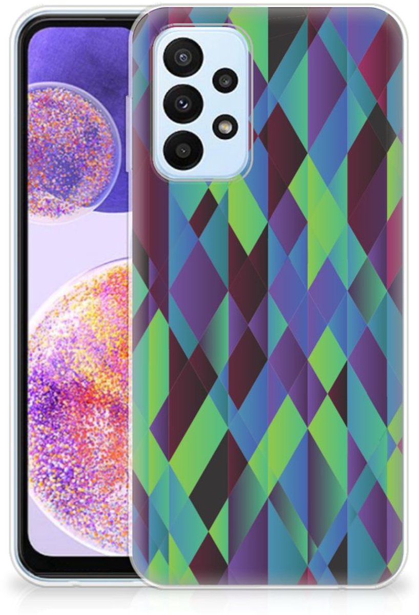 Samsung Galaxy A23 TPU Hoesje Abstract Green Blue