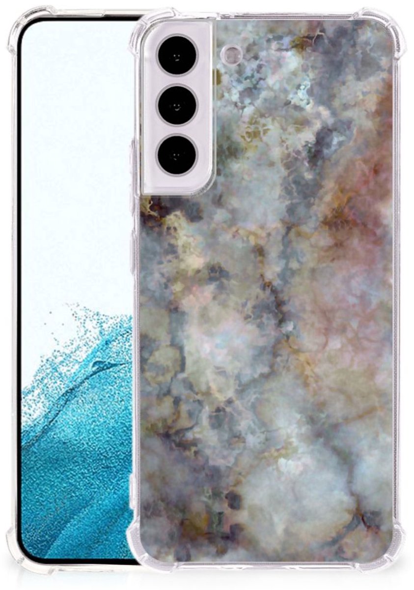 Samsung Galaxy S22 Plus Anti-Shock Hoesje Marmer Grijs