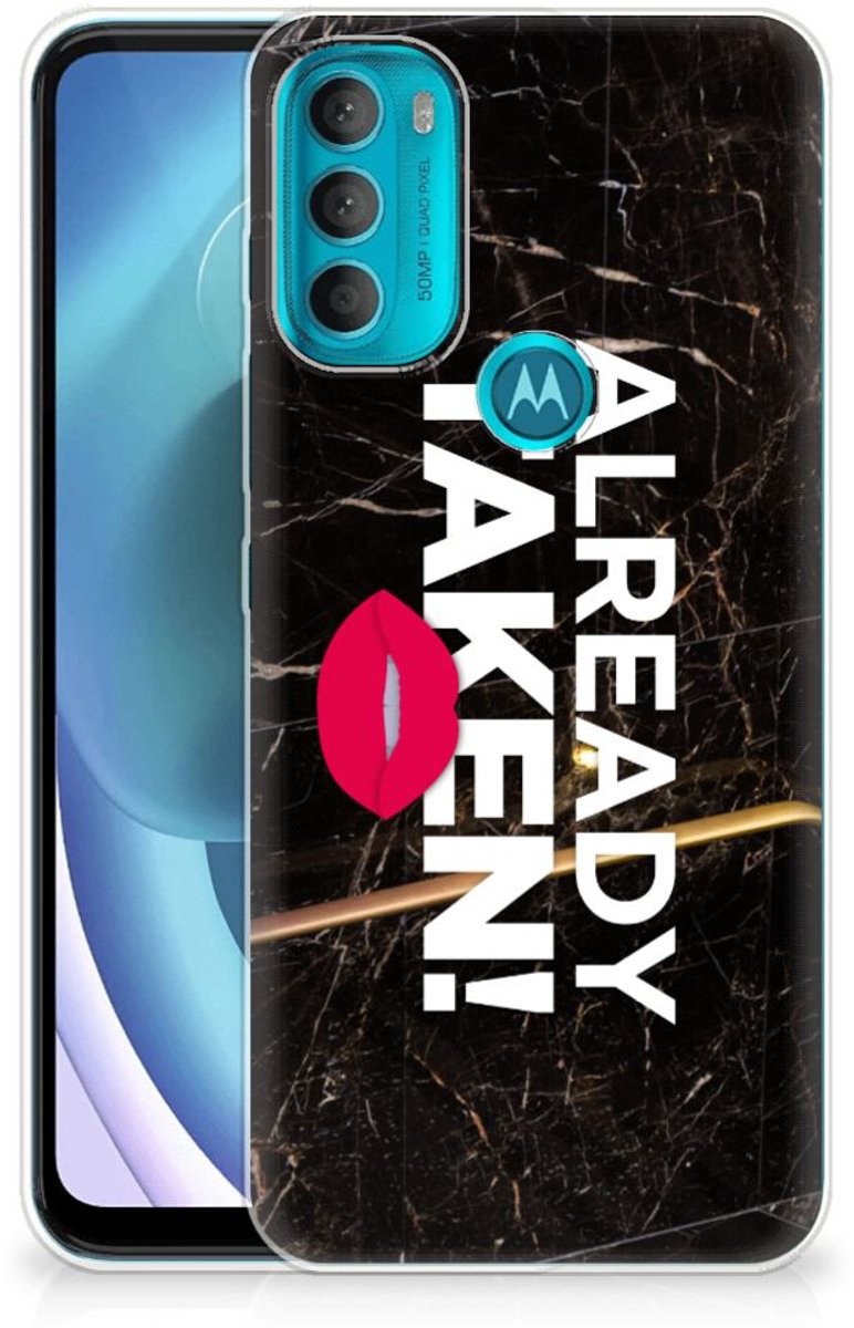 Motorola Moto G71 5G Siliconen hoesje met naam Already Taken Black