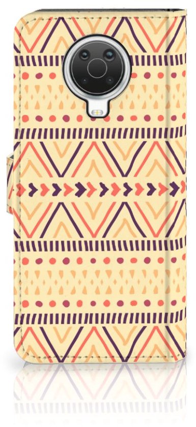 Etui portefeuille Nokia G10 | Étui pour téléphone portable G20 Yellow aztèque