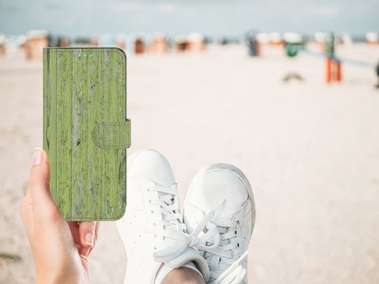Etui portefeuille OPPO A74 4G Housse pour téléphone Wood vert